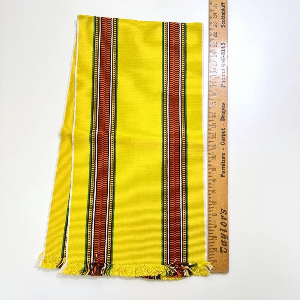 Vintage Easter School‎ Weaving Room Table Runner Hand Woven Philippines Yellow